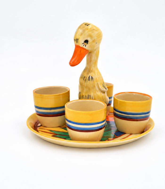 Clarice Cliff Duck Egg Set – Umbrellas, Circa 1932