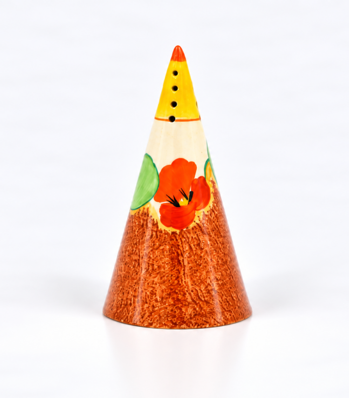 Clarice Cliff Conical sugar sifter Nasturtium circa 1932