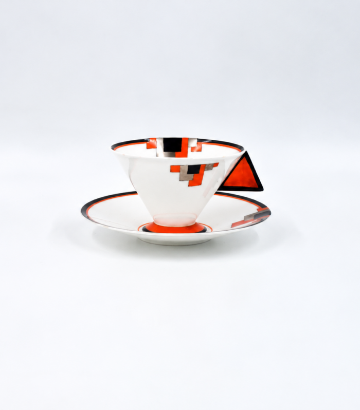 Shelley Art Deco Mode Shape Trio – Red Block Pattern 11792 – Eric Slater – c.1930