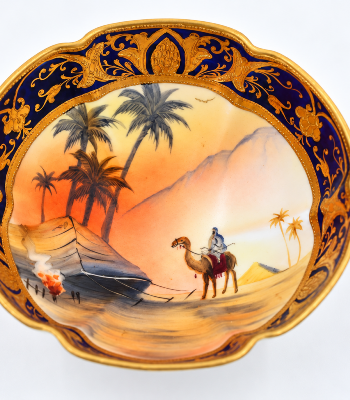 Noritake Tripod Bowl – Desert Scene, Blue Mark, Circa 1908 – 13cm